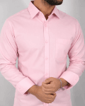 Premium Pink Cotton Shirt Full Sleeve - Black Rose Point