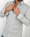 Premium Light Ash Cotton Shirt Full Sleeve - Black Rose Point