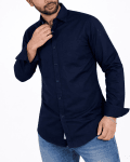 Mens Navy Blue Formal Shirt by Black Rose Point