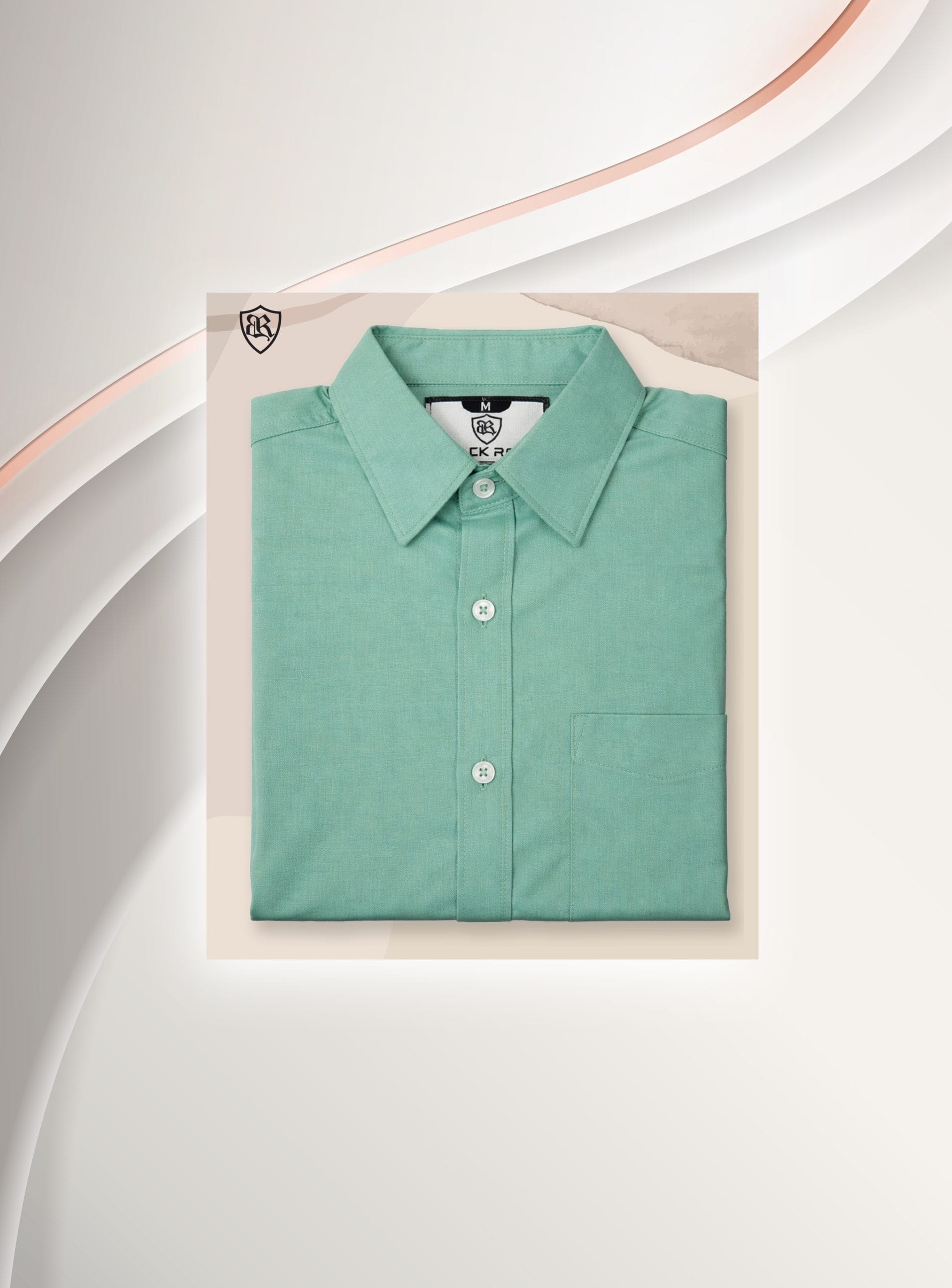 Mens Mint Green Formal Shirt by Black Rose Point Premium Mint Green Cotton Shirt Full Sleeve - Black Rose Point