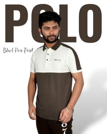 Men's Premium China Polo T-Shirt - Pink & White Color Block