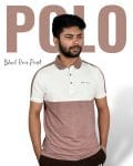 Men's Premium China Polo T-Shirt - Pink & White Color