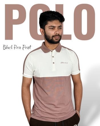 Men's Premium China Polo T-Shirt - Pink & White Color